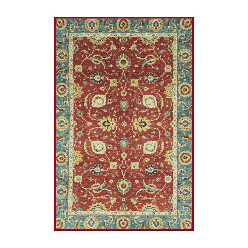 Tapis multicolore à motif abstrait Abd-Alrahim, Rectangle 7 pi x 10 pi