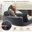 Fauteuil lounge rond surdimensionné de 127 cm (50 po), méridienne circulaire moderne rembourrée avec assise profonde, canapé-lit moelleux et confortable pour coin lecture, salon et chambre, aucun assemblage requis (gris)-677864807
