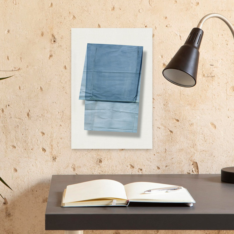 Folded Blue Fabric Composition by Emma Peal - Wrapped Canvas Print, 45.72 cm H x 30.48 cm W