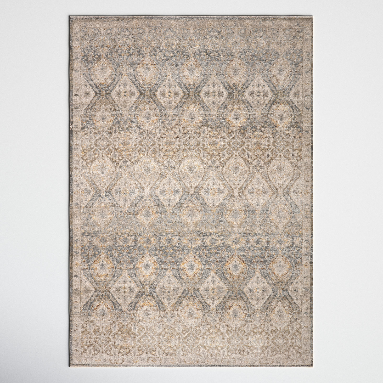 Lynnette Gray/Beige Rug, Rectangle 6'7" x 9'6"