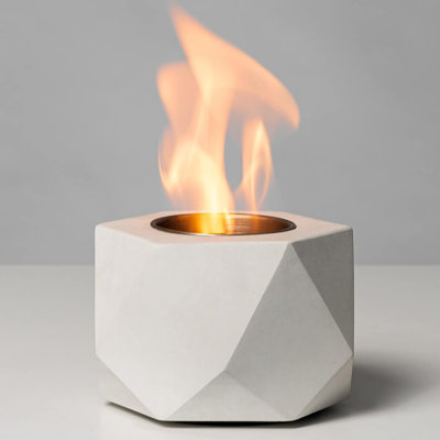 Table Top Fire Pit Bowl - Concrete Tabletop Fireplace Indoor Outdoor Decor Portable Rubbing Alcohol Burner Smores Maker for Patio Balcony with Extingu -  INKEDZ, B0B3HTSSZ20001