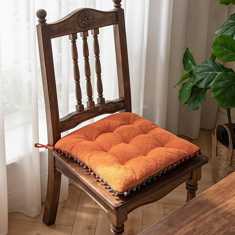 Square Dining Chair Cushion, Orange