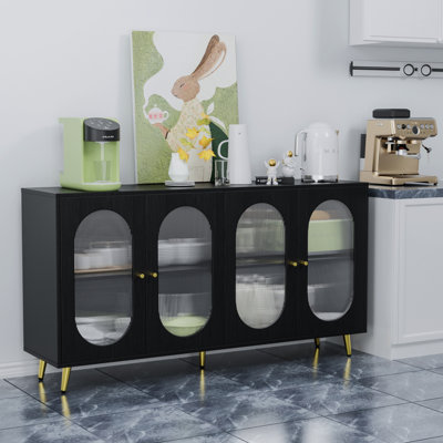 Accent Sideboard Cabinet With Acrylic Doors, Freestanding Storage Cupboard Console Table  Kitchen Dining  Hallway Office,