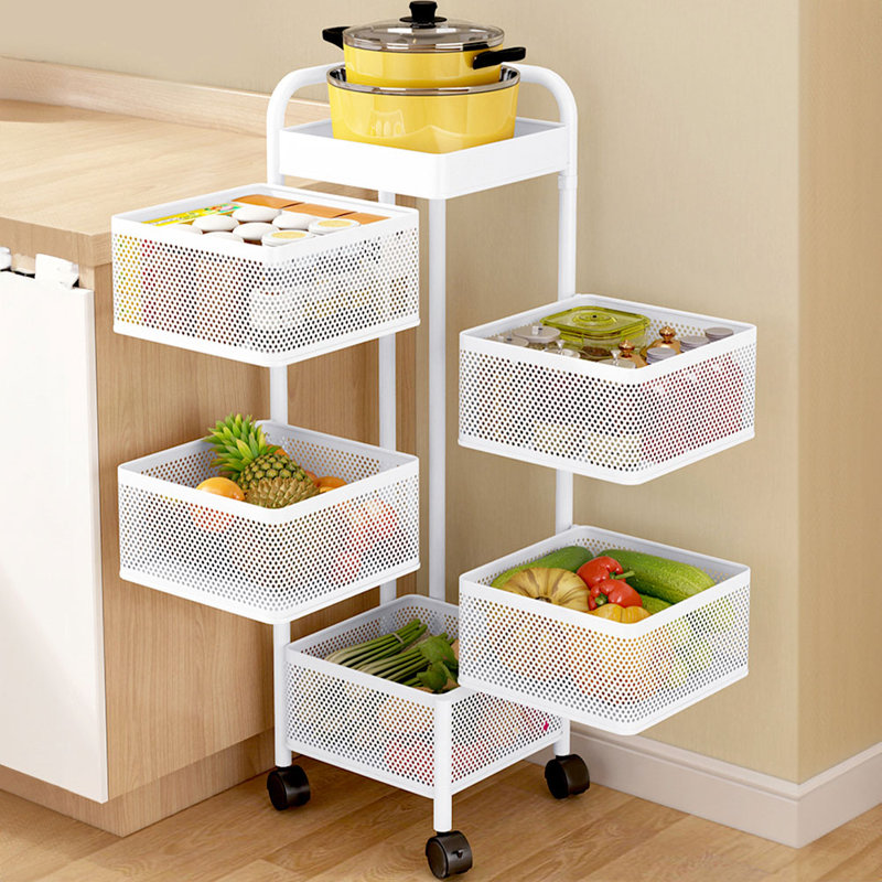 85cm H x 26cm W Utility Cart with Wheels, White