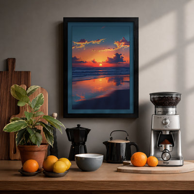 Sunset Over Calm Waters Coastal - Print