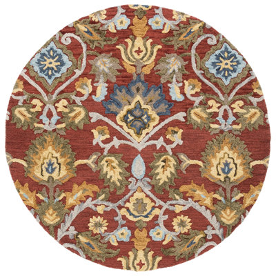 Floral Wool Hand Woven Area Rug