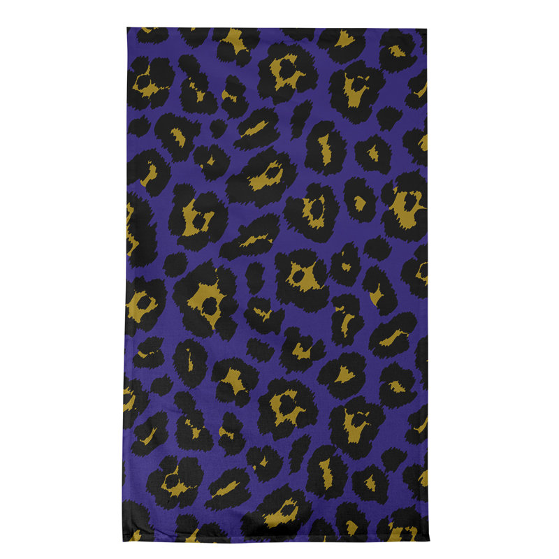 Tea Towel Kitchen Towel, Polyester, Purple/Black/Yellow