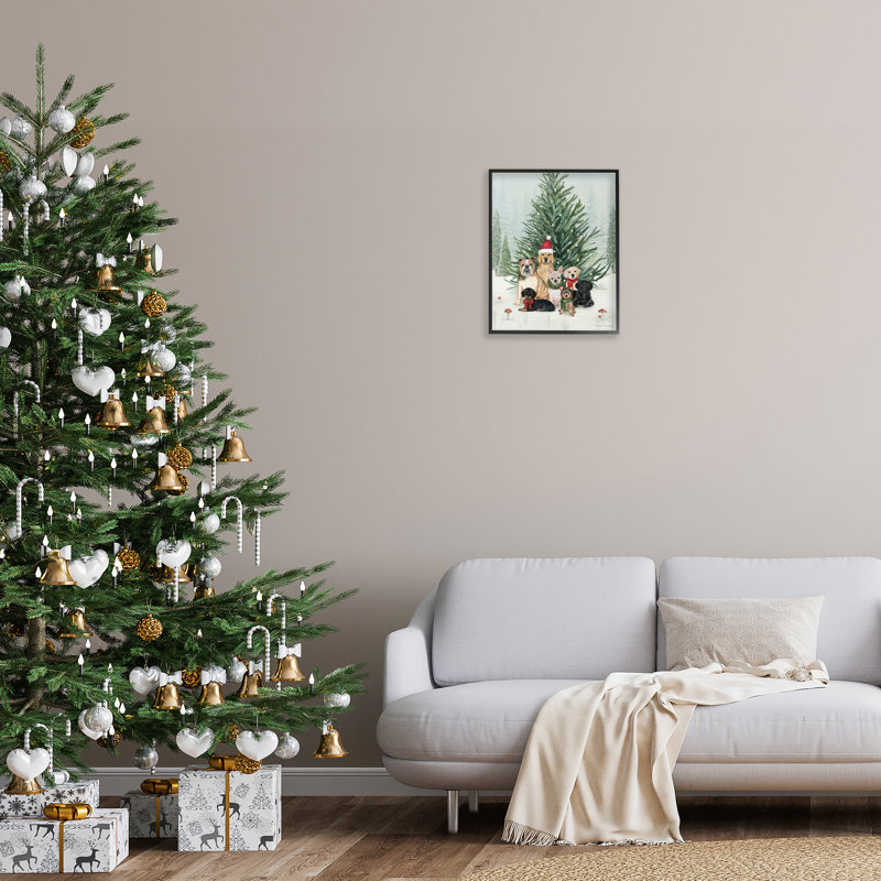 Des vacances sous la neige, H 20 po x l 16 po, Giclée encadrée noir minuit