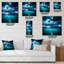 Horloge murale romantique nautique et côtière, lune romantique sur bleu profond II-1438746726