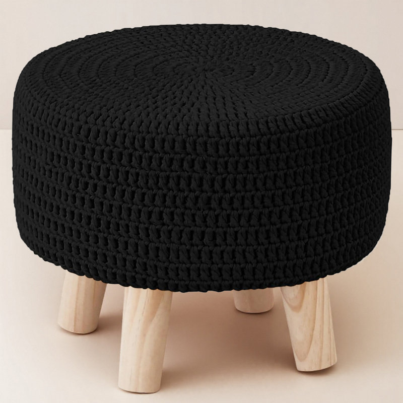 Wood Accent Stool, Black