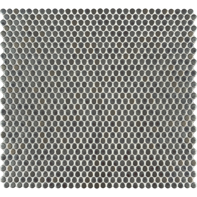 Carreau de mosaïque de plancher et de mur en porcelaine industrielle 12 po x 13 po Industrial Penny, Industriel