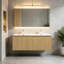 Double meuble-lavabo mural 48 po avec lavabo en résine blanche intégrée