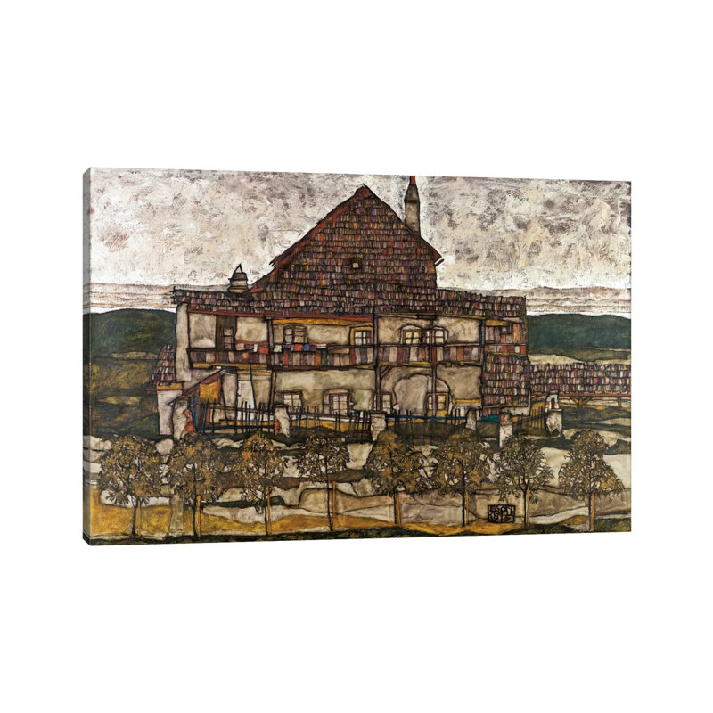 House With Shingle Roof (Old House) by Egon Schiele - Wrapped Canvas Painting, 101.6 cm H x 66.04 cm W x 1.91 cm D