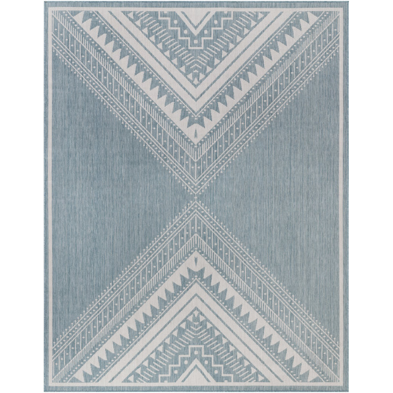 Tapis intérieur / extérieur en polypropylène tissé à la machine Anelma, Tapis de couloir 2 pi 7 po x 7 pi 3 po