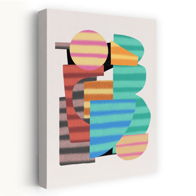 Colorful Abstract Shapes Abstract Modern Retro Wall Art Print