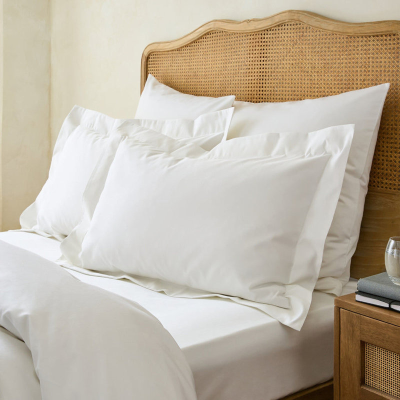 Frede White 1000 Thread Count Luxe Oxford Border Superking Pillowcase Pair