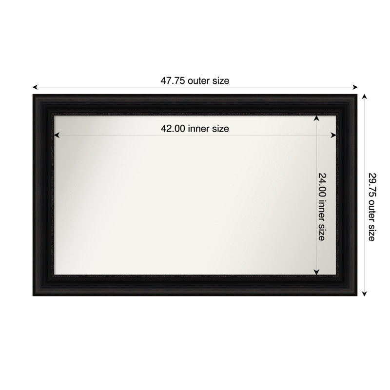 Miroir mural Senaiya, Rectangle, 29,75 po x 47,75 po