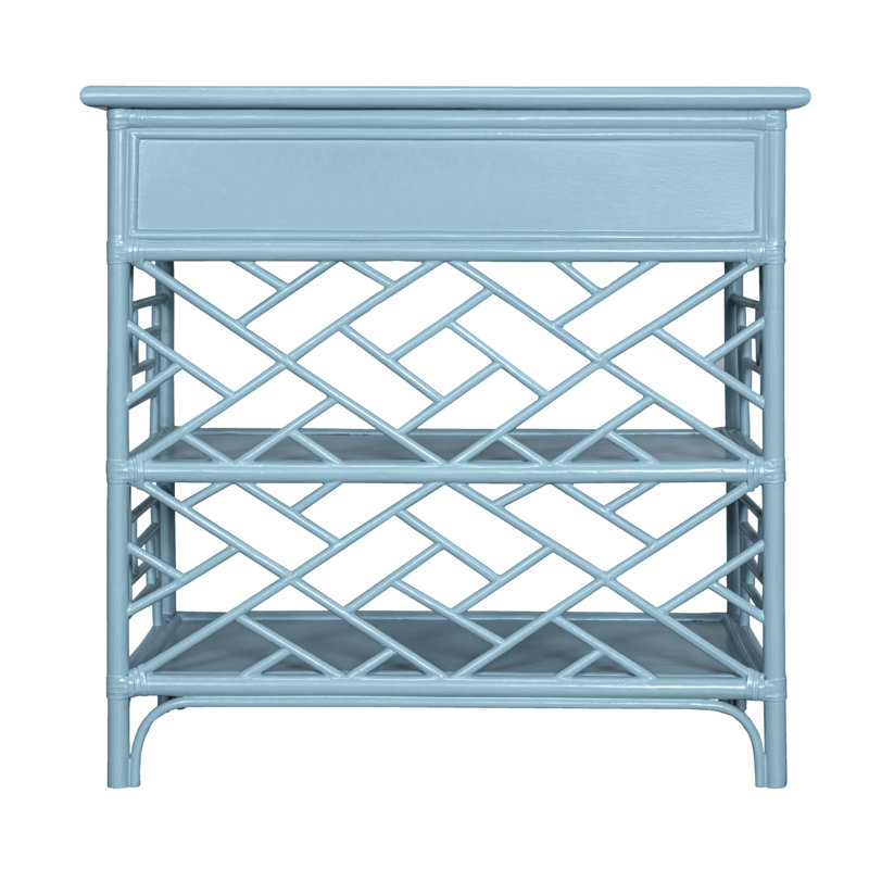 Chippendale End Table, Pool Blue
