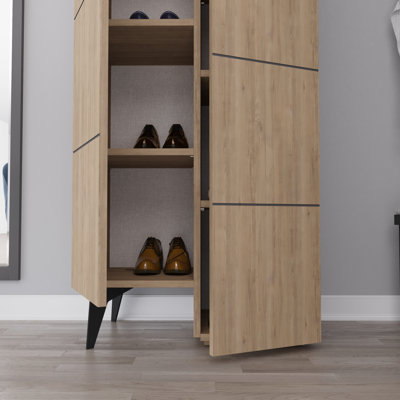 Alisen 8-Door Cabinet Stylish Multipurpose Storage with 8 Shelves
