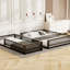 Lit superposé simple au-dessus de grand lit simple en métal avec garde-corps noir et facile à assembler, détachable, peu encombrant, cadre robuste-831893795