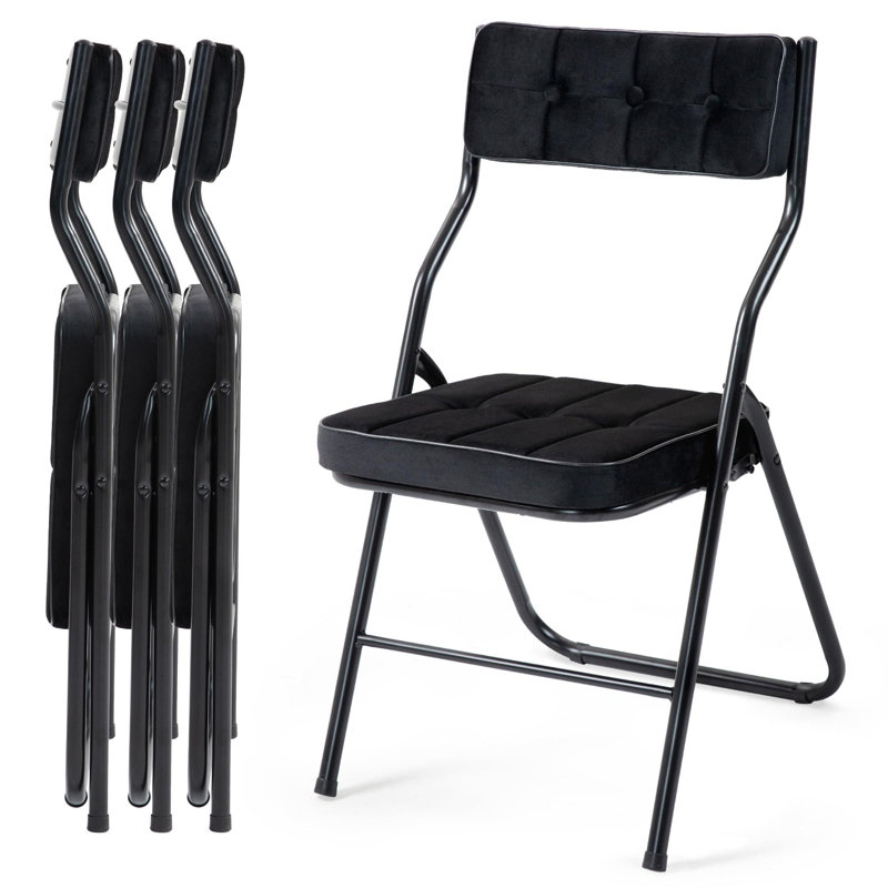 Ensemble de 4 chaises pliantes rembourrées - Chaises de salle à manger rembourrées portables pour les invités
