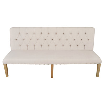 Aquilina Linen Blend Upholstered Bench