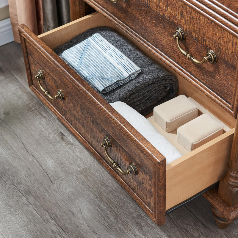 Reclaimed Barnwood Antique Finish 6-Drawer Solid Wood Dresser
