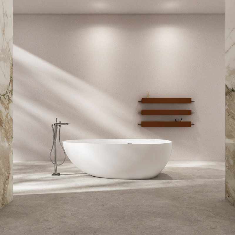 71 Inch Artificial Stone Solid Surface Freestanding Bathroom Bathtub