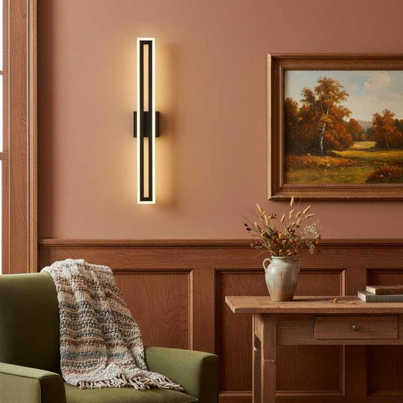 Jeralynn 1-Light Modern Wall Sconce Bath Bar Vanity Led Light Dimmable, 32" W x 2.3" D