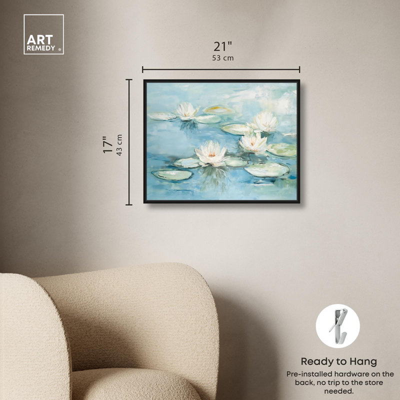 «Petal Pools I Canvas Classic» par , H 21 po x l 17 po, Cadre flottant noir