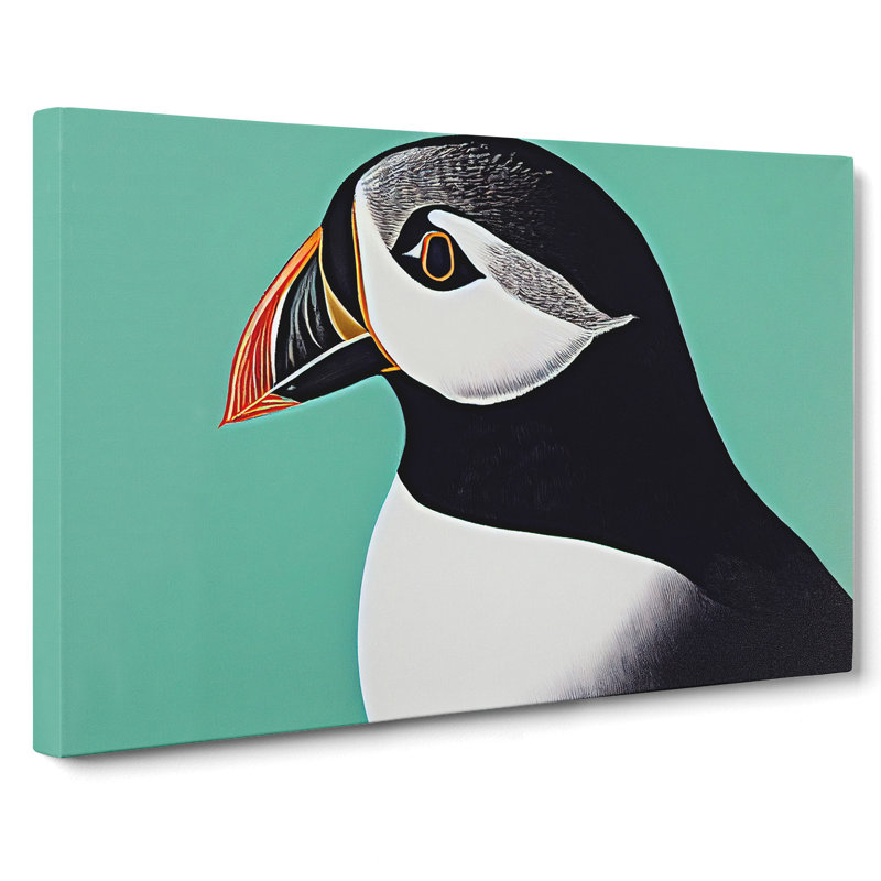 Stellar Puffin Bird - Wrapped Canvas