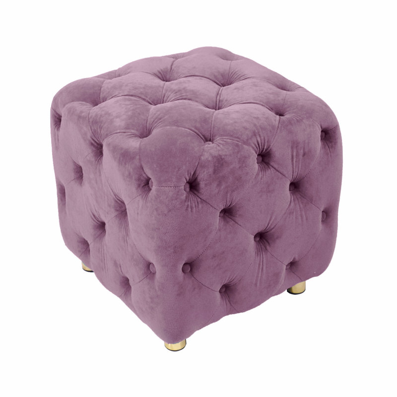 Hielke Velvet Ottoman, Purple Velvet