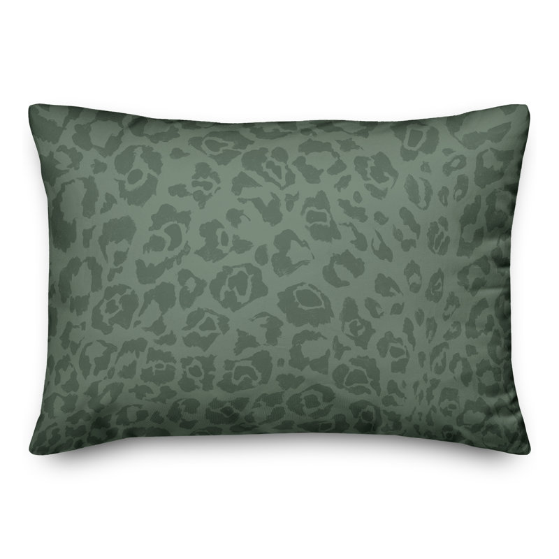 Animal Print Outdoor Reversible Throw Pillow, Green