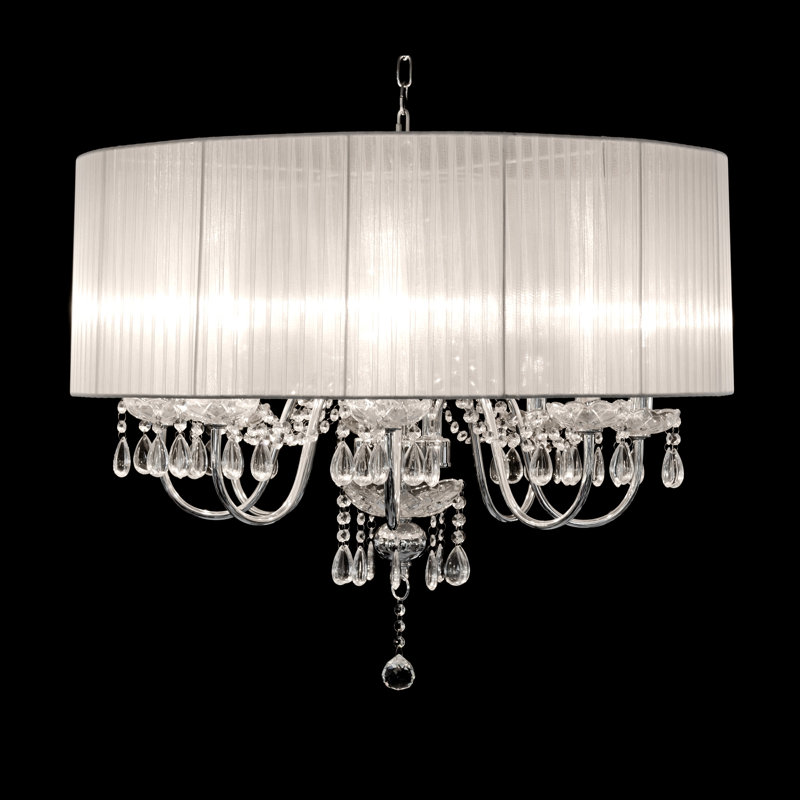 Laurent 8 - Light Drum Chandelier, White