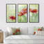 «Red Blossoming Poppies I», peinture sur toile 3 pièces-988841081-988841062