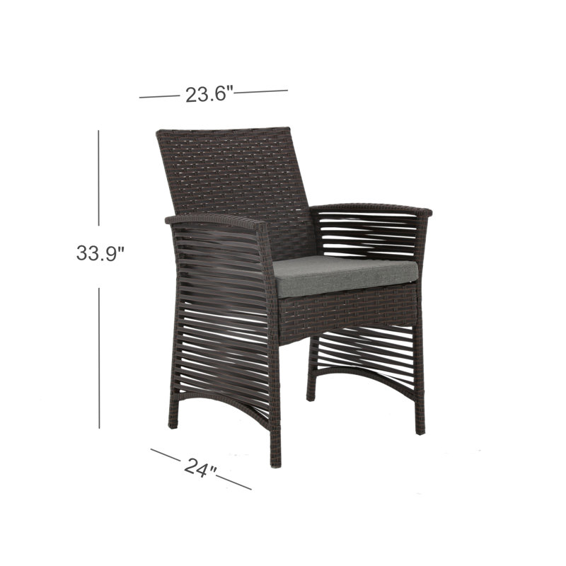 Chaise de patio avec coussins Codman, Chocolat