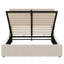 Lit rembourré beige avec rangement hydraulique robuste - Conception confortable