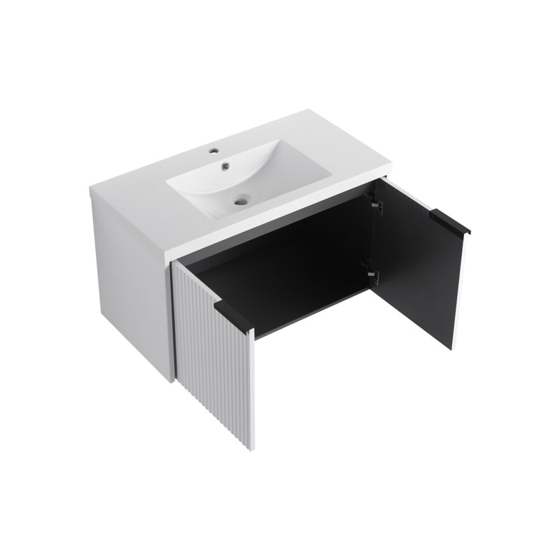 Meuble-lavabo mural 36 po, Blanc