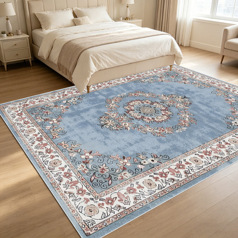 1PC Vintage Floral Medallion Persian area rugs for Living Room, Soft, All seasons, Easy-maintain, Washable Indoor mat, Farmhouse suitable for dining room, bedroom, entryway, home office, hallway, patio, Home Decor, Outdoor Decor.