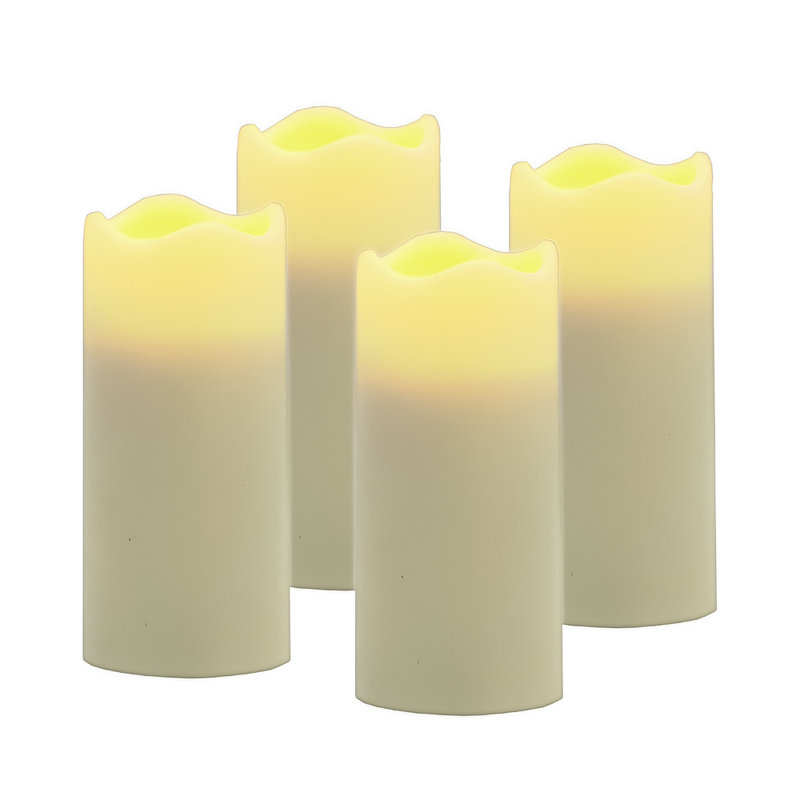 Ensemble de quatre bougies votives sans flamme ivoire