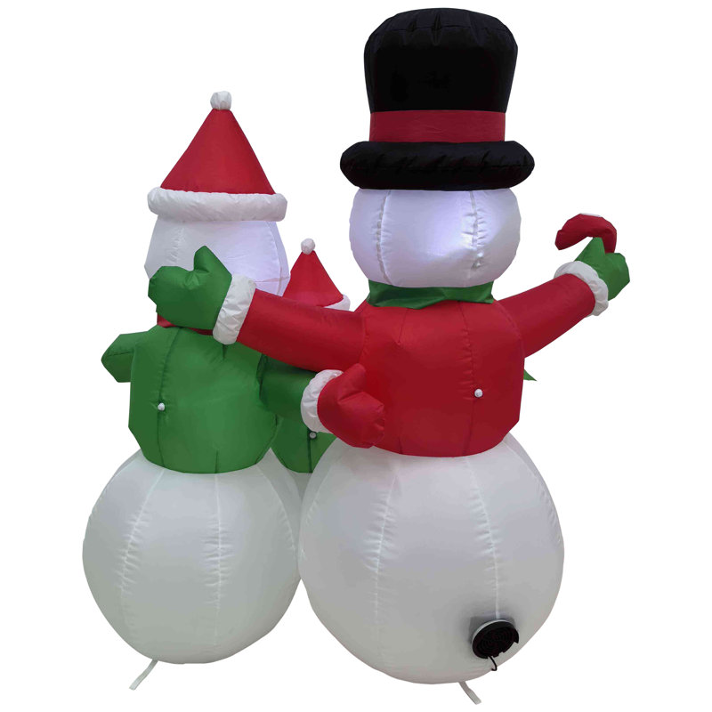 Lighted Inflatable Family Of Snowman Outdoor Christmas Decoration - 4'
