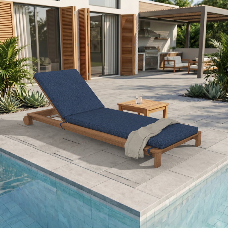 Sunbrella® Outdoor Chaise Cushion, Spectrum Indigo, 26" W x 80" D