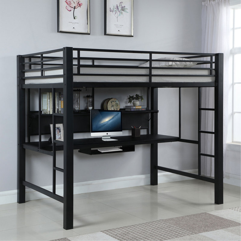Ranier Black Full Workstation Loft Bed