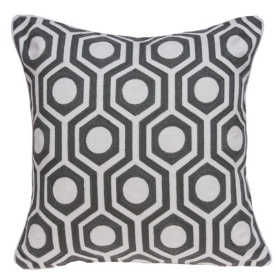 Parkland Collection Ursae Gray and White 20" Square Cotton Decorative Throw Pillow