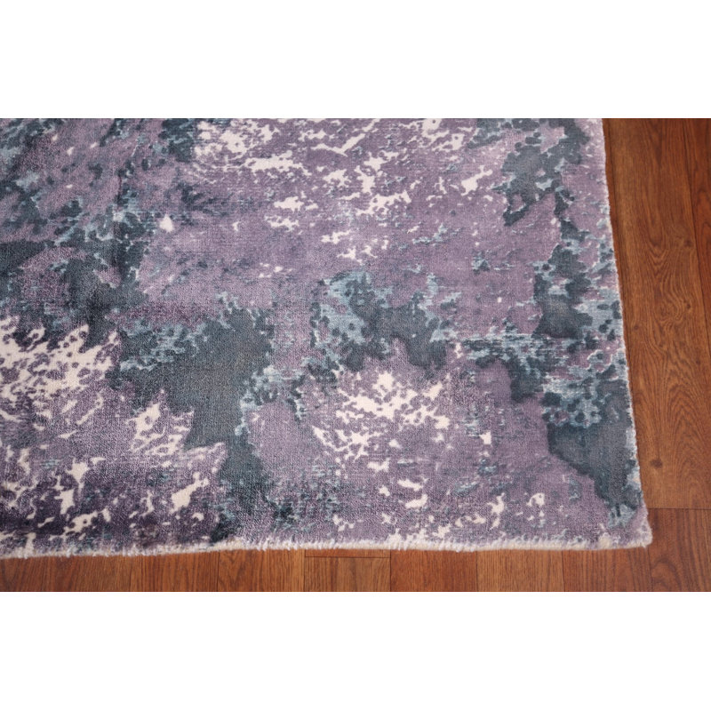 Tapis indien contemporain en laine 6x9