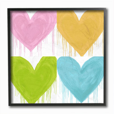 «Colorful Painted Hearts Drip Collage» par Ziwei Li - impression