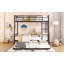 Full XL Over Queen Metal Bunk Bed with Trundle-1703953333