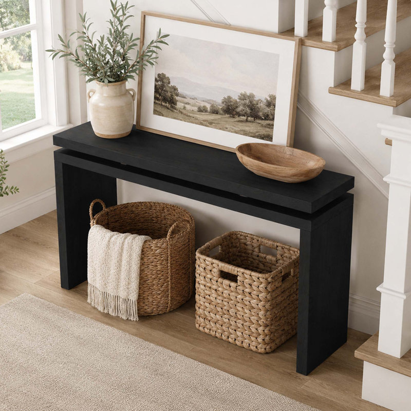 Console de salon Classic Farmhouse, Noir