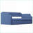 Twin Size Upholstered Daybed with Trundle, Linen &amp; MDF Frame, Wood Slat Support, No Box Spring Needed, Blue –  for Guest Rooms &amp; Living Spaces-1709678822