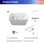 Baignoire de trempage japonaise autoportante en acrylique de 49 pouces, baignoire carrée avec drain et trop-plein chromés, blanc brillant, certifiée cUPC-124795054
